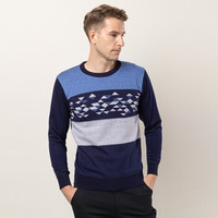 海之宁 男士保暖内衣加绒加厚秋衣秋裤套装可以外穿低领修身棉毛衫打底衫爸爸款 8005藏青-5 XXXL码