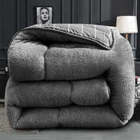 简丽（janlee）被子法兰绒被单人床加厚学生宿舍保暖春季被芯棉被1.5米 152*218cm 灰色