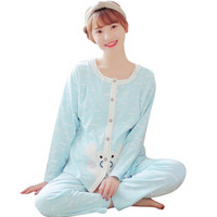 诺宜（nuoyi）月子装月子服家居服哺乳衣孕产妇睡衣J38037蓝色XL