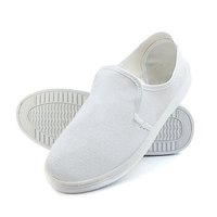 谋福 8060 防静电帆布鞋男女四季通用实验室无尘工作鞋 PVC帆布鞋白色 38