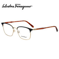 菲拉格慕（Ferragamo）眼镜框男女款蓝框金边属光学近视眼镜架 SF2170 432 52mm