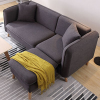 极客布艺沙发 北欧式懒人沙发客厅家具 可拆洗中小户型三人位 玛瑙灰  Geek-A02