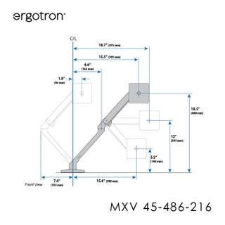 ERGOTRON 爱格升 MXV 45-486-216 液晶显示器支架台式万向旋转移动电脑支臂 (白色)