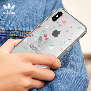 adidas（阿迪达斯）新品苹果iPhone X/Xs 5.8英寸手机壳保护套 防摔手机全包 时尚三叶草经典系列 透明小碎花