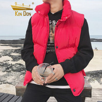 金盾（KIN DON）马甲 2019新款男士时尚简约立领加厚保暖纯色马甲A249-W06红色XL