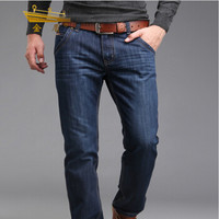 金盾（KIN DON）牛仔裤 新款男士时尚休闲直筒薄款牛仔长裤8018常规款蓝色29