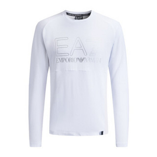 EA7 EMPORIO ARMANI阿玛尼奢侈品男士时尚logo印花长袖针织T恤衫  6ZPT05-PJ04Z WHITE-1100 XL