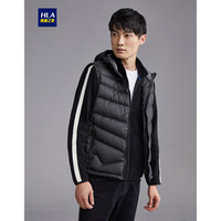 HLA海澜之家羽绒背心男2018秋季新品连帽轻薄款时尚舒适羽绒马甲HWRBJ3E001A黑色(01)190/104A(56)