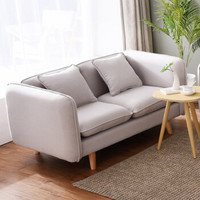 家逸布艺沙发 透气绒布客厅家具组合套装懒人北欧现代简约小户型布沙发 双人座
