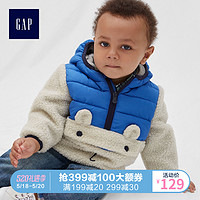 Gap婴儿洋气连帽棉服童装374327 休闲上衣男宝宝拼接外套反季棉袄