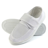 谋福 8057 防静电鞋防尘鞋网面工作鞋防尘鞋无尘鞋帆布透气舒适耐磨 白色网面款 44