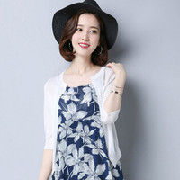 BANDALY 2018秋季自营女装新品针织衫女纯色百搭针织开衫女士韩版小披肩外套 FFQZY1807 白色 M