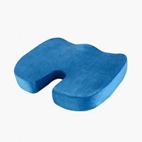 FOOJO慢回弹坐垫 椅垫 记忆棉办公室座椅垫子 透气学生增高垫屁股垫 蓝色