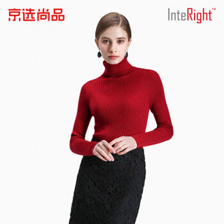 InteRight 女式羊毛一体成型无缝高领毛衫