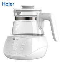 海尔(Haier) 恒温调奶器 多功能恒温婴儿冲泡奶粉恒温水壶 温奶暖奶器玻璃水壶1.0L HBM-H100WB