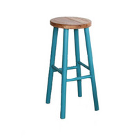卡奈登  餐厅椅子欧式复古简易高脚吧凳 餐厅酒吧圆形高脚椅子  XLY-120  蓝色