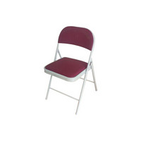 鲸伦（KINGRUNNING）家用电脑折叠椅 靠背椅 折叠凳 简约会议室培训办公椅 陪护椅 休闲椅  酒红色 折叠椅