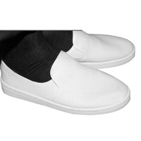 谋福 8060 防静电帆布鞋男女四季通用实验室无尘工作鞋 PVC帆布鞋白色 44