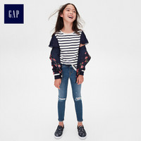 Gap旗舰店 女童印花儿童飞行员洋气夹克外套 潮  海军蓝色 XS