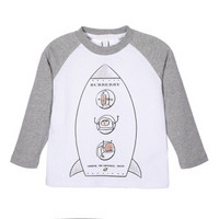 BURBERRY 博柏利 奢侈品童装男童棉质长袖火箭图案T恤 80038651