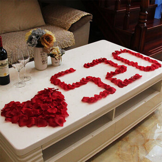 B&D 梦桥 红色仿真玫瑰花瓣 婚房布置表白求婚520情人节礼物派对道具300片