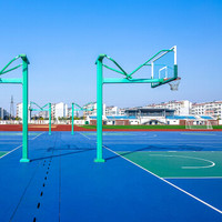 星加坊 篮球架 户外成人标准地埋篮球架 配钢化玻璃篮板 地埋式篮球架 方管