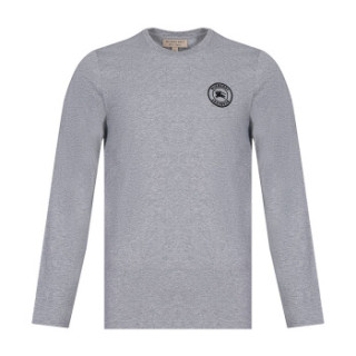 商品burberry博柏利男款浅麻灰棉质圆领长袖t恤80042551