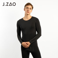 J.ZAO 男士轻薄圆领内衣套装 亲肤保湿贴身打底秋衣秋裤 深灰色 XL码