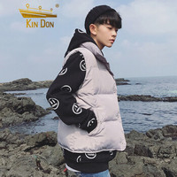 金盾（KIN DON）马甲 2019新款男士时尚简约立领加厚保暖纯色马甲A249-W06灰色XL