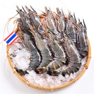 海外直采 泰国活冻黑虎虾（大号） 400g 16-20只/盒 原装进口
