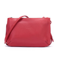 LONGCHAMP 珑骧 女士Le Foulonné系列牛皮单肩斜挎包 2072 021 517橙红色