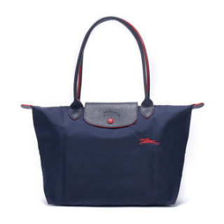 LONGCHAMP 珑骧 女士LE PLIAGE系列 海军蓝色织物小号长柄可折叠手提单肩包 2605 619 556