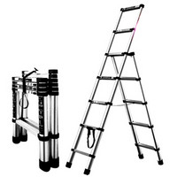 昶升 梯子 家用折叠多功能异形人字梯2.6+3.2米9+11步梯 户外铝合金伸缩安全架梯工程升降楼梯