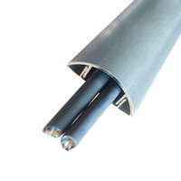 谋福 8852 铝合金线槽 金属防踩线槽 半弧形地面穿线用 铝合金线槽 (8号线槽) 3个装