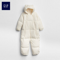 Gap旗舰店 男婴儿 鸭绒保暖透气双拉链一件式羽绒连体衣 348557  象牙白 73cm(6-12月)