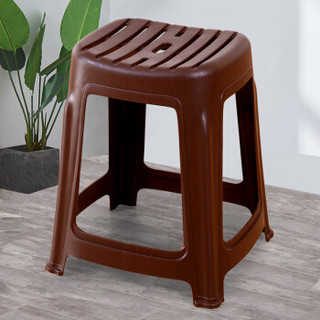 华恺之星 休闲椅凳子 家用餐椅圆凳塑料凳HK5080咖色