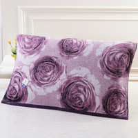 金号 毛巾家纺 纯棉加厚抽象艺术枕巾 单条装  紫色  200g/条  80*52cm