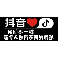 车动力 抖音车贴汽车贴纸反光贴文字 抖音同款汽车用品车贴纸 单行字:我们不一样 抖音车贴