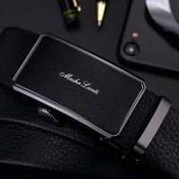 马莎兰缇(MashaLanti) 商务头层牛皮男士皮带休闲男款自动扣腰带潮流男裤带 PD100黑色