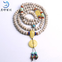 月印百川 星月菩提子手串108颗高密顺白正月星月菩提手链项链多宝串约8*10mm