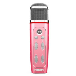 飞利浦(PHILIPS)VTR5160 高品质多功能语音麦克风 K歌 录音 语音转文本 粉色
