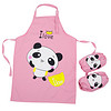 9i9 久爱久 宝宝饭衣儿童围裙防水罩衣画画衣袖套粉色熊猫1800872