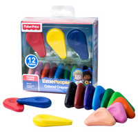 费雪fisher-price 儿童可水洗蜡笔 玩具画笔美术油画棒 绘画套装工具盒文具 水滴蜡笔12色 FPC033