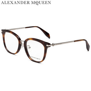 亚历山大·麦昆Alexander McQueen eyewear女性光学镜架 光学镜架 AM0176O-002 哈瓦那色镜框 53mm