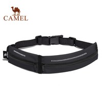 骆驼 运动腰包 男女跑步手机腰包运动健身迷你小腰带 8W3AMT002 黑色