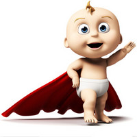 博尔改 汽车贴纸3D贴纸 创意小破孩飞行车贴油箱盖车尾装饰贴创意小破孩飞行