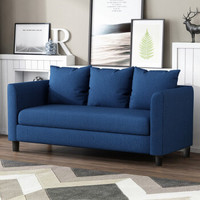 杜沃 沙发 北欧客厅家具 布艺沙发 简约小户型沙发组合 可拆洗三人沙发 懒人沙发 B1 1.82米 深蓝色