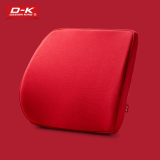 D-K 汽车腰靠靠枕 纯棉面料太空记忆棉中腰垫 车用办公室座椅腰枕背靠垫护椎腰垫 红色