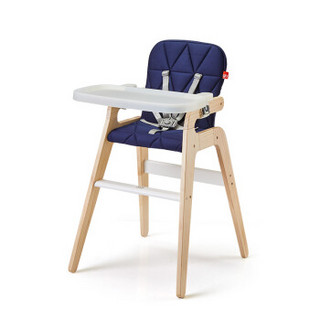 gb好孩子实木多功能组合餐椅 木质 儿童餐椅 MY180-R121蓝色（6-36个月）
