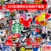 班哲尼 行李箱贴纸冰箱车贴墙贴笔记本收纳盒柜子装饰不留胶个性贴纸